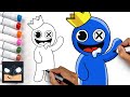 Two Friends Mix Blue Paint And Yellow Paint