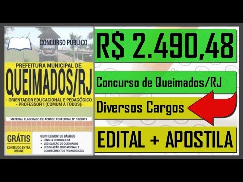 Edital Concurso Prefeitura de Queimados – RJ 2019 + Apostila Preparatoria
