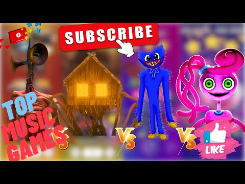 Siren Head VS House Head VS Huggy Wuggy VS Mommy Long Legs / Top Music Games