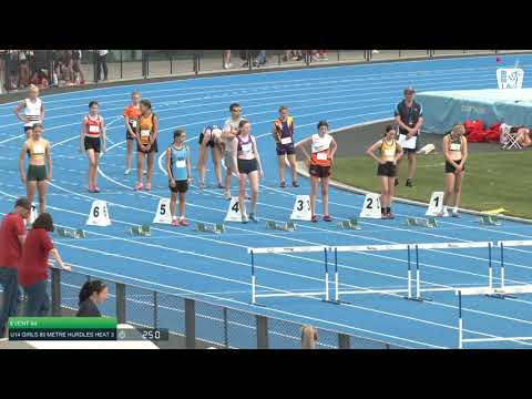 U14 Girls 80m Hurdles Heat 3: 2021 State Combined Events Championships // LAVicTV