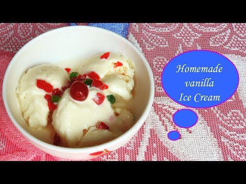 Homemade Vanilla Ice Cream#  ఇంట్లోనే  వెనిలా ఐస్ క్రీం తయారీ విధానం
