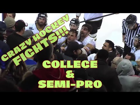 Best Epic College & Semi-Pro Hockey Fight Moments (COMPILATION) I Players and Coaches