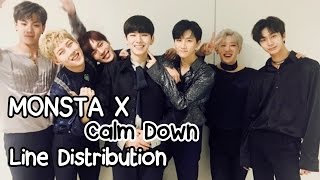 MONSTA X - Calm Down (Line Distribution)