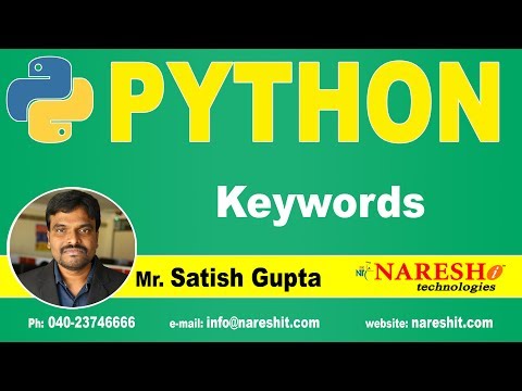 Python Keywords Python Tutorials For Beginners Mr Satish Gupta