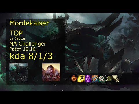 Mordekaiser Top vs Jayce - NA Challenger 8/1/3 Patch 10.16 Gameplay