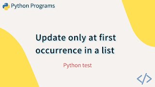 Python - Replace first Occurrence Only In a List