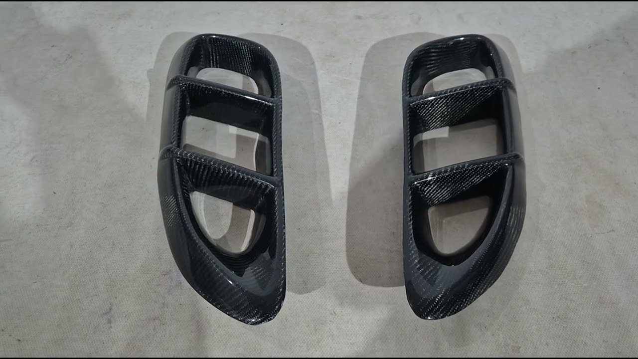 Porsche Boxster/Cayman 982 (718) 2016- рр. Накладки на задні крила (для GT4, Карбон) Video 1