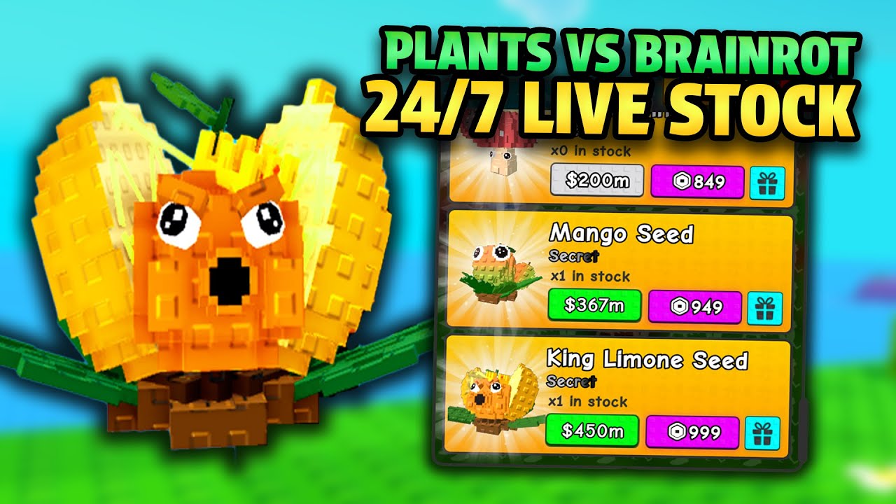 Plants vs Brainrots Live Stock Tracker - Real-time stock updates for Plants vs Brainrots shop inventory