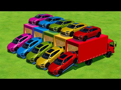 LOAD AND TRANSPORT LAMBORGHINI URUS WITH ISUZU TRUCKS - Farming Simulator 22