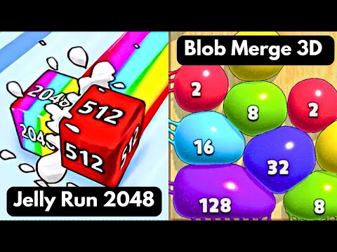 Jelly Run 2048 Full Gameplay vs Blob Merge 3D 2048T | Satisfying Ball Games Hub LIVE 🔴 24/7
