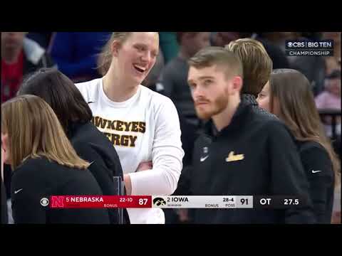 Last minute of the thrilling overtime in Nebraska vs Iowa WBB B1G tournament title game