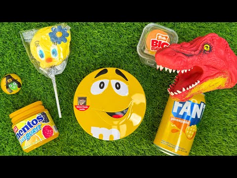 Satisfying Video Unboxing GIANT Yellow M&M'S Candy with Yummy Sweets Mentos Cutting ASMR