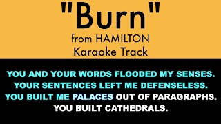 &quot;Burn&quot; from Hamilton - Karaoke Track with Lyrics on Screen