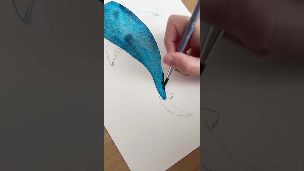 whaleshark watercolour illustration #shorts