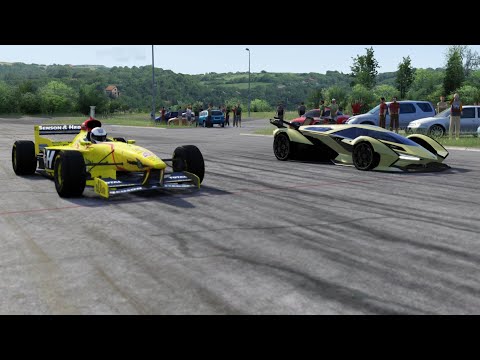 F1 1997 Jordan 197 Ralf Schumacher vs Lamborghini V12 Vision GT at Miseluk