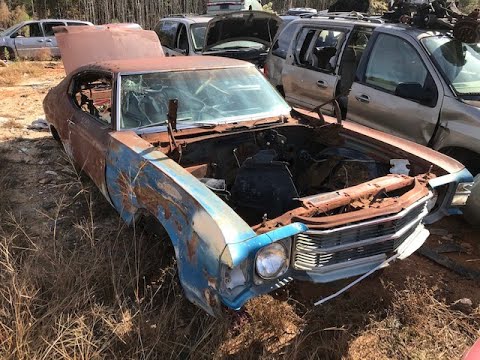 71 Chevelle junk yard walk around