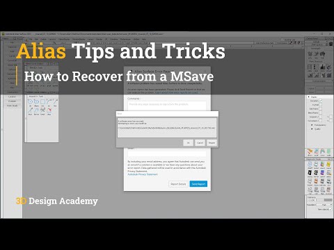 Autodesk Alias Tutorials l Alias Tips and Tricks 5 - How to Recover from a MSave