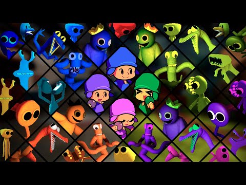 Pocoyo New Phases vs FNF Rainbow Friends ALL Colors | Friday Night Funkin Mod Roblox