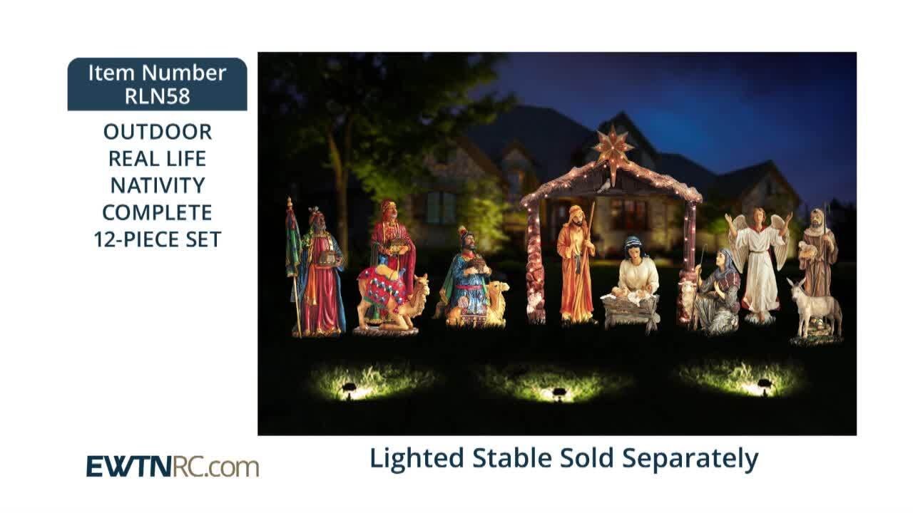 RLN58_OUTDOOR REAL LIFE NATIVITY COMPLETE 12-PIECE SET