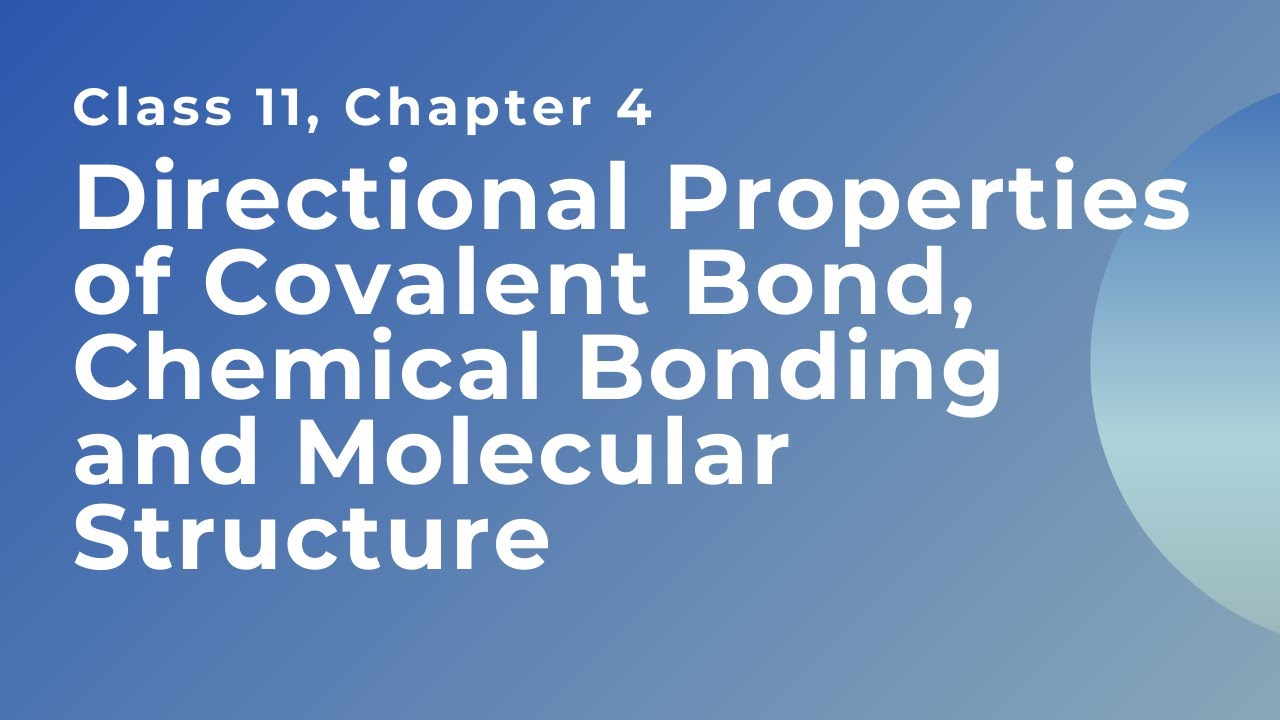 Directional Properties of Covalent Bond, Class 11, Chemical Bonding and Molecular Structure