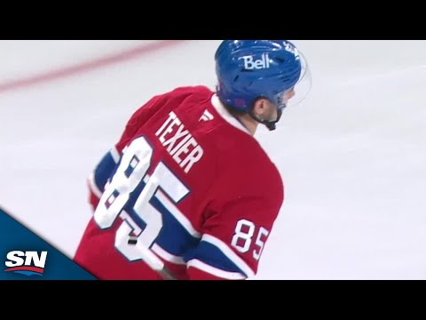 Canadiens' Alexandre Texier Corrals Own Deflected Pass, Buries Second Goal vs. Panthers