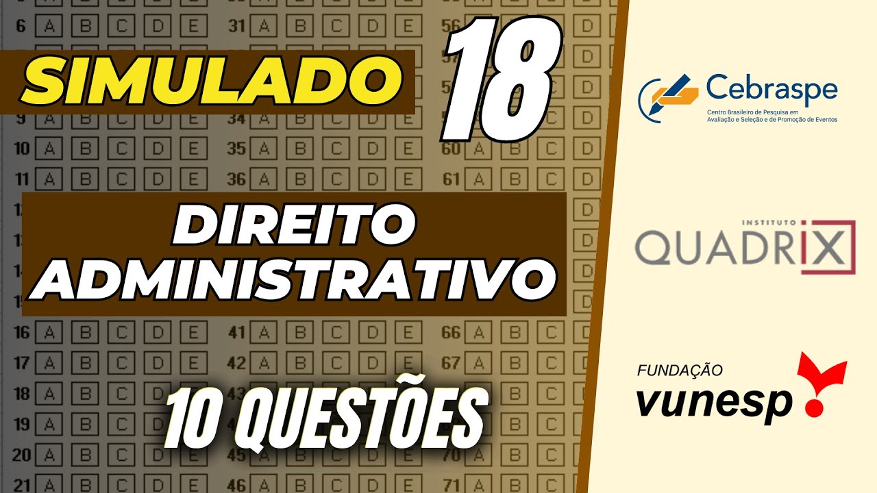 📙 NOVO SIMULADO DE DIREITO ADMINISTRATIVO PARA CONCURSOS COM 10 QUESTÕES.