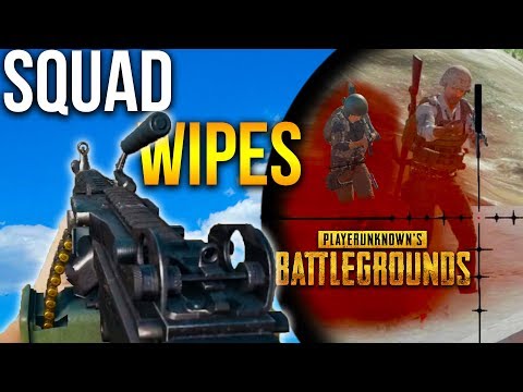 EPIC SQUAD WIPES Player Unknowns Battlegrounds (PUBG SQUADS GAMEPLAY w/ Groza & M249)