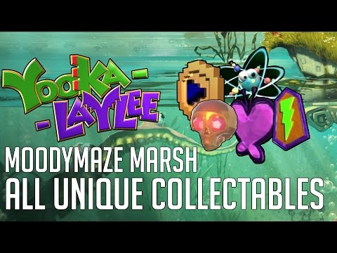 Yooka-Laylee MOODYMAZE MARSH ALL UNIQUE COLLECTABLES LOCATIONS