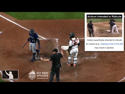 Ejection 053 - Julio Rodriguez Tossed by Lance Barrett After Drawing Post-K Line in Dirt