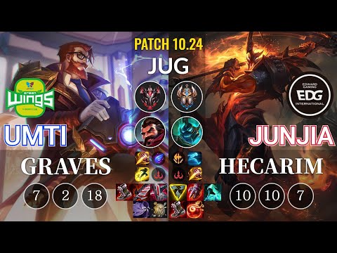 JAG UmTi Graves vs EDG JunJia Hecarim Jungle - KR Patch 10.24