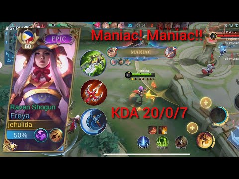 FREYA BUILD TO GET 20 KILLS NO DEATH + MANIAC 🔥🔥