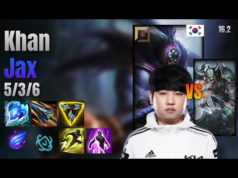 Khan Top Jax vs Tryndamere lol KR solo rank Full Game 16.2 | 칸 잭스 vs 트린다미어