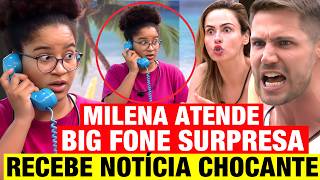 BBB 26 - Milena ATENDE BIG FONE SURPRESA! Recebe NOTÍCIA CHOCANTE! *