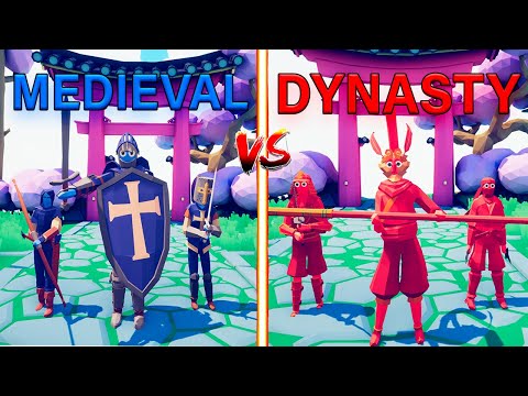 MEDIEVAL TEAM vs DYNASTY TEAM  - Totally Accurate Battle Simulator TABS