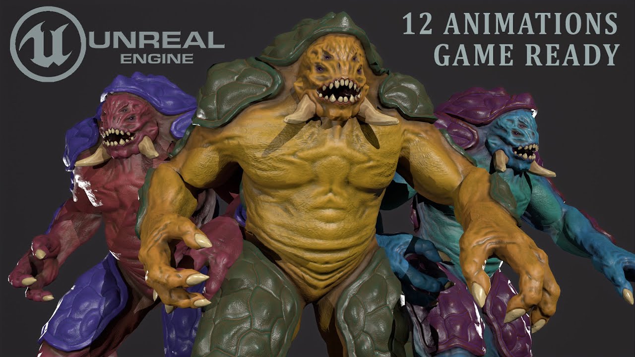 Turtle monster - Game Ready Low-poly 3D Model