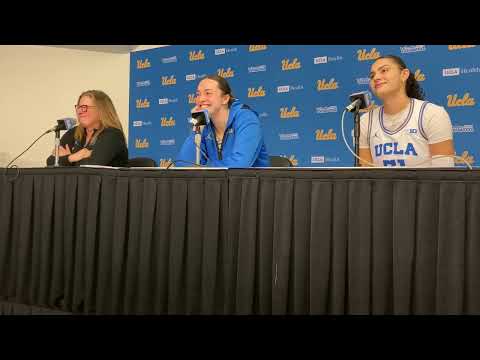UCLA's Cori Close, Lauren Betts, Angela Duglaic Postgame Press Conference after Iowa Win