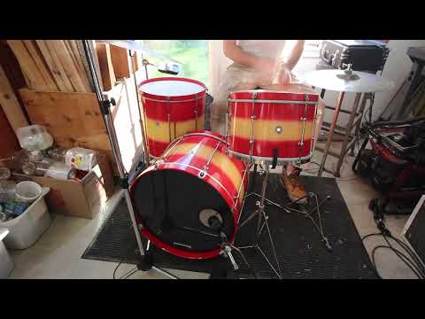 Decolite 4-Piece Drum Set Vintage Gretsch Jasper Shells 13-16-20-5x14 60s - Red Yellow Duco image 26