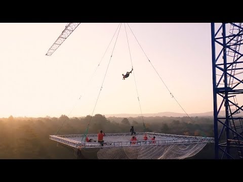 Daredevils Bounce On World's Biggest Trampoline
