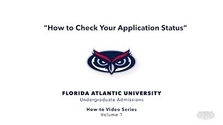 How to Check Your FAU Application Status
