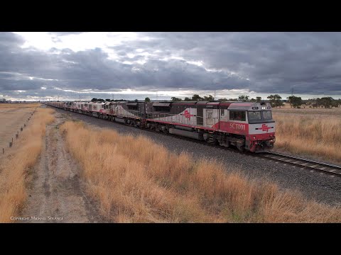 6 Locomotives On 2PM9 SCT Mixed Freight & Steel Train (2/3/2023) - PoathTV Australian Railways