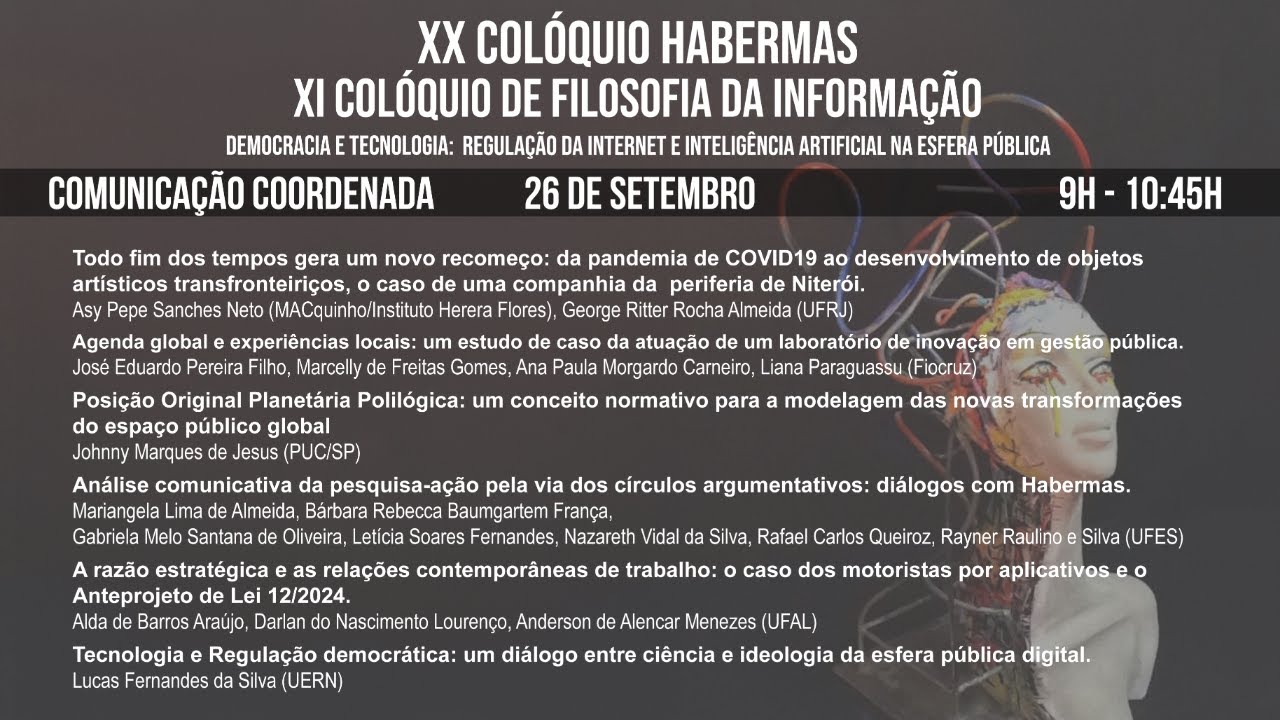 Comunicação Coordenada - 26/09/2024 - 9:00 - XX Colóquio Habermas e XI Colóquio de Filosofia