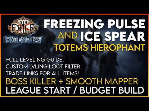 Freezing Pulse / Ice Spear Totems Hierophant League Starter 3.15 Full Leveling Guide + Loot Filter!