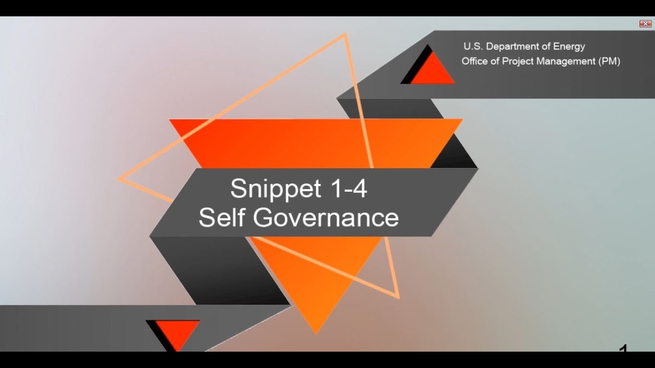 EVMS Training Snippet 1-4: Self Governance