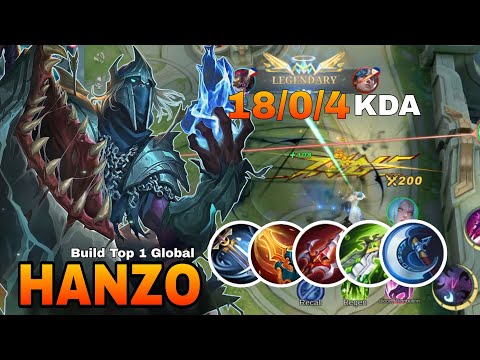 Hanzo Full Burst Damage Build, Insane 18 Kills, No Death!! | Build Top 1 Global Hanzo 2023
