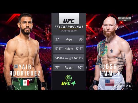 YAIR RODRIGUEZ VS JOSH EMMET FULL FIGHT UFC 284