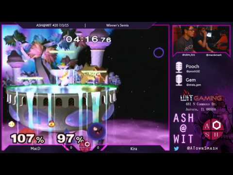 MacD (Peach) vs. Kira (Sheik) - Melee Winner's Semis ASH@WIT 7/3/15