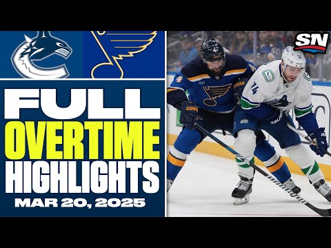 Vancouver Canucks at St. Louis Blues | FULL Overtime Highlights - March 20, 2025