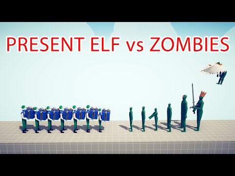 PRESENT ELF Team vs ZOMBIES Team - Totally Accurate Battle Simulator TABS