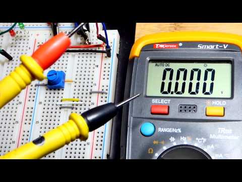 Quick voltage divider circuit or variable resistor using trimmer potentiometer trimpot component