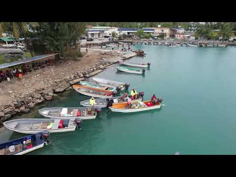 Drone (Aerial) video of the Boat Pool at the Port of Weno (Moen), Chuuk State